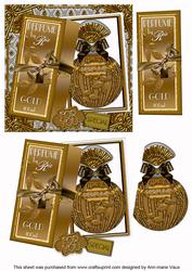 Gold Boxed Perfume for You Decoupage Step-by-step