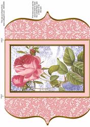 Pink Rose Bracket Card