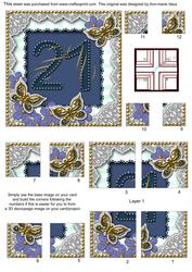 Blue Butterfly 21 Birthday 5in All 4 Corner Stacker