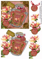 Honeysuckle Perfume Best Wishes Decoupage Step by Step Sheet
