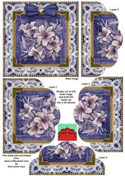 Lace Blue Lillies 5in Scallop Bottom Stacker