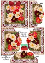 Lace Dahlias Bouquet 5in Scallop Bottom Stacker