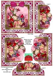 Lace Pink Sweet Peas 5in Scallop Bottom Stacker