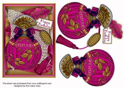 Pink Sapphire Perfume 7x5in Decoupage Step by Step Sheet