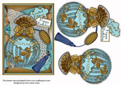 Aquamarine Perfume 7x5in Decoupage Step by Step Sheet