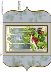Christmas Holly Bells Bracket Card