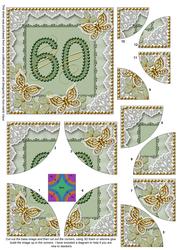 Green Butterfly 60th Birthday 5in Round Corner Stacker