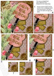 Lily of the Valley Fan 65th Birthday 5in One Corner Stacker
