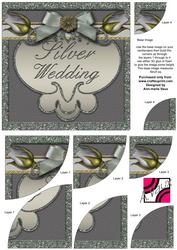 Silver Wedding Anniversary Rose 6in Duo Corner Stacker