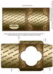 Gold Birthday Baroque Style Midi Card and Envelope