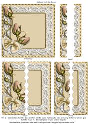 Cream Rosebuds 5inch Square Scalloped 2 Side Stacker