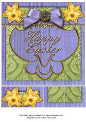 Easter Wishes Doulble Daffs 8in Picture Topper Sheet