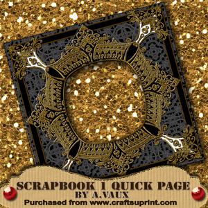 Black Ornate Lace Frame Scrapbook Quick Page