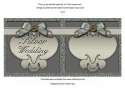 Silver Wedding Anniversary Insert for 6in Card Front