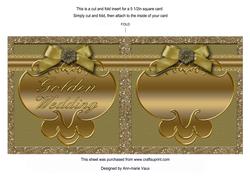 Golden Wedding Anniversary Insert for 6in Card Front