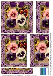 Lace Pansies 5in One Side Stacker