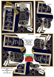Blue Aftershave Boxed Fathers Day 5in Scallop Bottom Stacker
