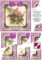 Lace Purple Rose 6in Duo Corner Stacker