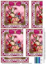 Pink Sweet Peas 5in One Side Stacker