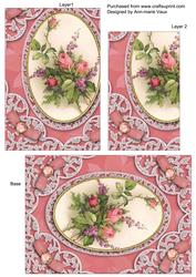 Rose Bouquet Lace 7x5in One Corner Stacker