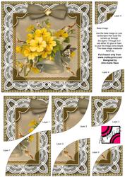 Primroses Lace 6in Duo Corner Stack Card Front