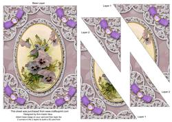 Purple Lace Pansies 7x5in Triangle Corner Stacker