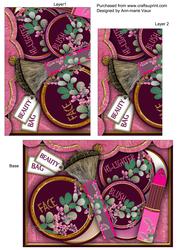 Pink Make Up Bag 7x5in One Corner Stacker