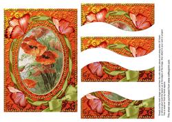 Poppy Butterflies 7x5in Swirvey Top and Bottom Stacker