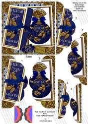 Blue Sapphire Boxed Perfume 5in Scalloped Stacker