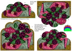 Pink Glitter Rose Shoe Ornate Scalloped Bottom Stacker