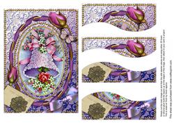 Floral Lilac Bell 7x5in Swirvey Top and Bottom Stacker