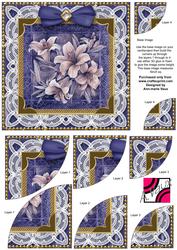 Blue Lily Lace 6in Duo Corner Stacker