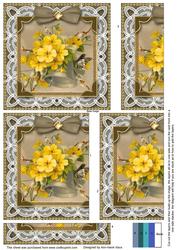 Pretty Lace Primroses 5in One Side Stacker