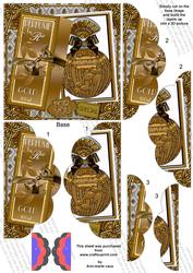 Gold Boxed Perfume 5in Scalloped Side Stacker