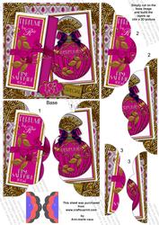 Pink Sapphire Boxed Perfume 5in Scalloped Side Stacker