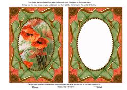 Poppies Fancy Bracket 7x5in Picture Card Front and Frame