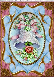 Blue Floral Bell Fancy Bracket A4 Picture Topper Sheet
