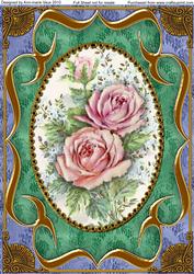 Rose Duo Fancy Bracket A4 Picture Topper Sheet