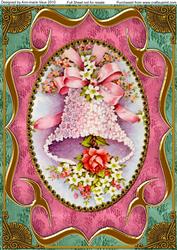Pink Floral Bell Fancy Bracket A4 Picture Topper Sheet