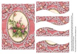 Rose Bouquet Lace 7x5in Swirvey Top Bottom Stacker
