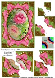 Painted Roses Fancy Bracket 7x5in Scallop Corner Stacker