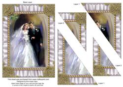 Wedding Couple Ruffle 7x5in Triangle Corner Stacker