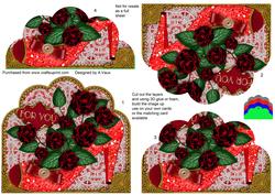 Red Glitter Floral Shoe Ornate Scalloped Bottom Stacker