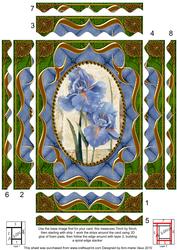Blue Iris Fancy Bracket 7x5 Wavy Spiral Edge Stacker
