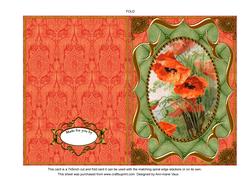 Poppies Fancy Bracket 7x5in Cut and Fold Card