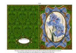 Blue Iris Fancy Bracket 7x5in Cut and Fold Card