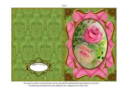 Painted Roses Fancy Bracket 7x5in Cut and Fold Card
