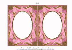Pink Roses Fancy Bracket 7x5in Matching Card Insert