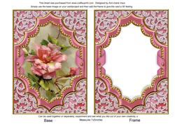 Pink Rose Ornate Diamond 7x5inch Picture Card Front Frame