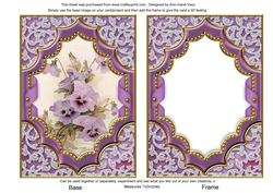 Purple Pansies Diamond 7x5inch Picture Card Front Frame